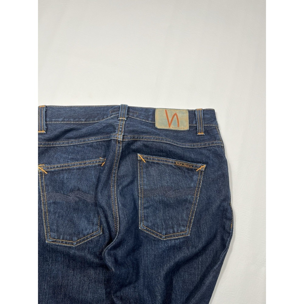 Nudie Jeans Dude Dan Jeans Mens 30x32 Blue Denim Button Fly Classic - Picture 11 of 11